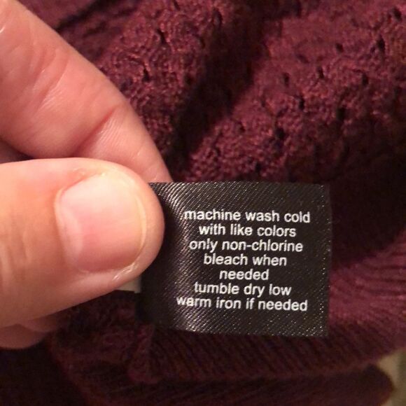 Lane Bryant 14 Burgundy Open Stitch Knit Boatneck Sweater - Picture 12 of 12